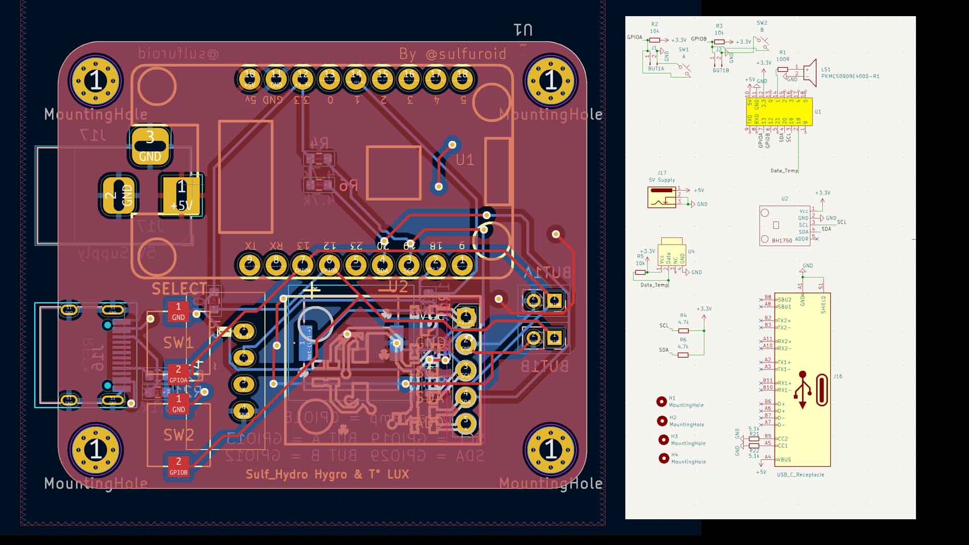 ESP-Hydropony Light Monitor PCB